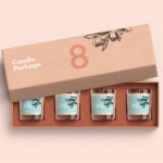 Custom printed two piece candle packaging boxes for glass jar candles with secure fit