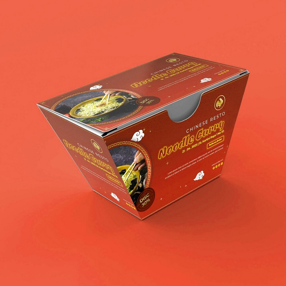 Premium custom Chinese food boxes wholesale – food-safe takeout packaging with logo printing & spill-proof design for noodles, rice & delivery meals