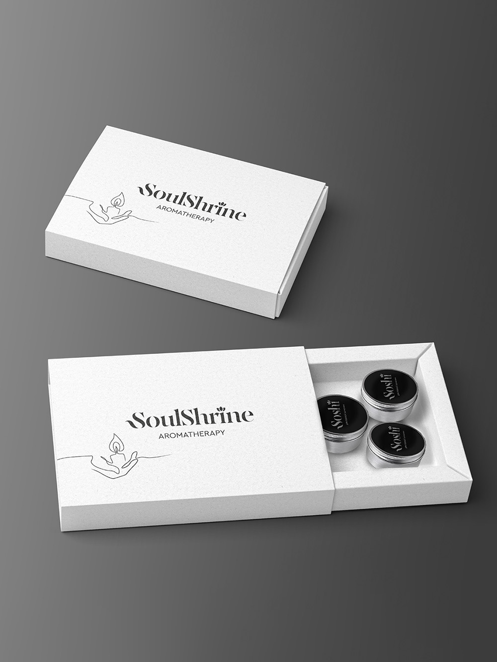 Wholesale rigid two piece candle boxes with embossed logo and foil stamping UK