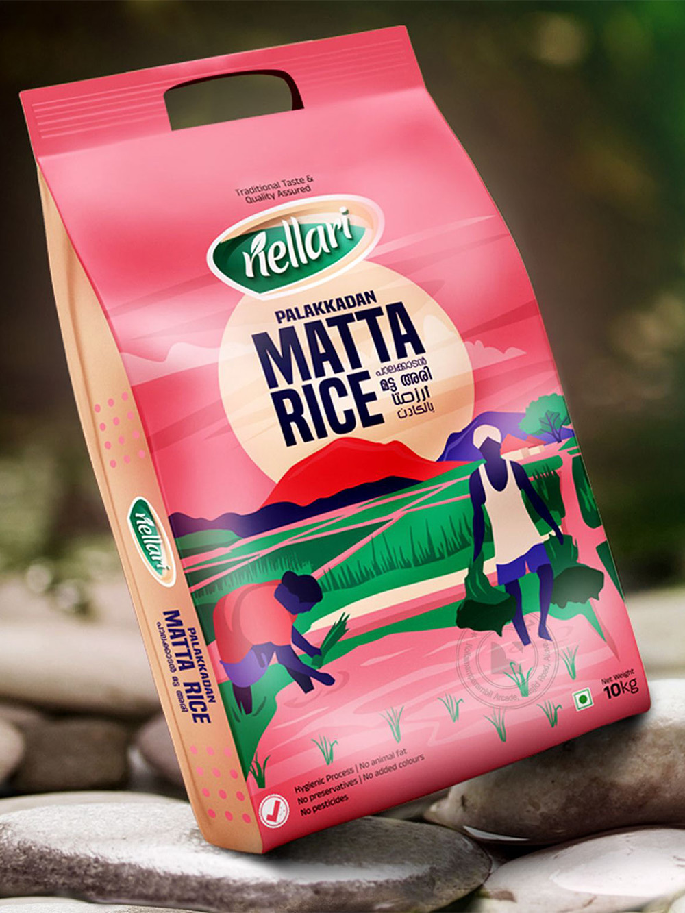 Wholesale Rice Packaging Bags 1kg 3kg 5kg Plastic Handle Pouch