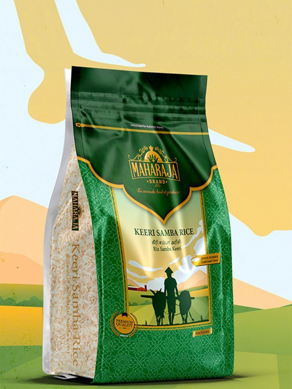 Wholesale Rice Packaging Bags 1kg 3kg 5kg Plastic Handle Pouch