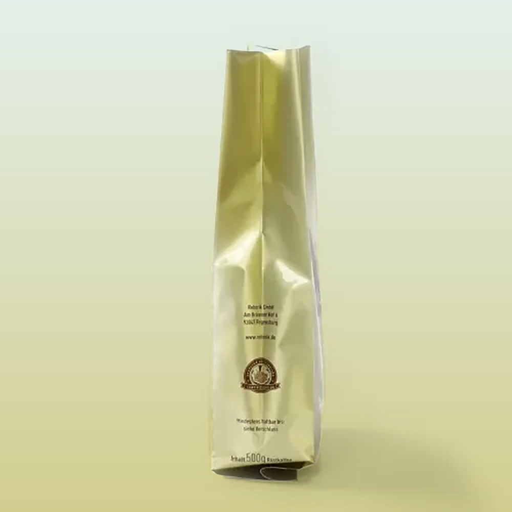 Gold Foil Gusset Coffee Bags with Valve1