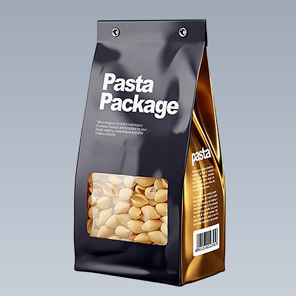 Flat Bottom Pouch For Pasta Noodles Plastic Packaging Bag