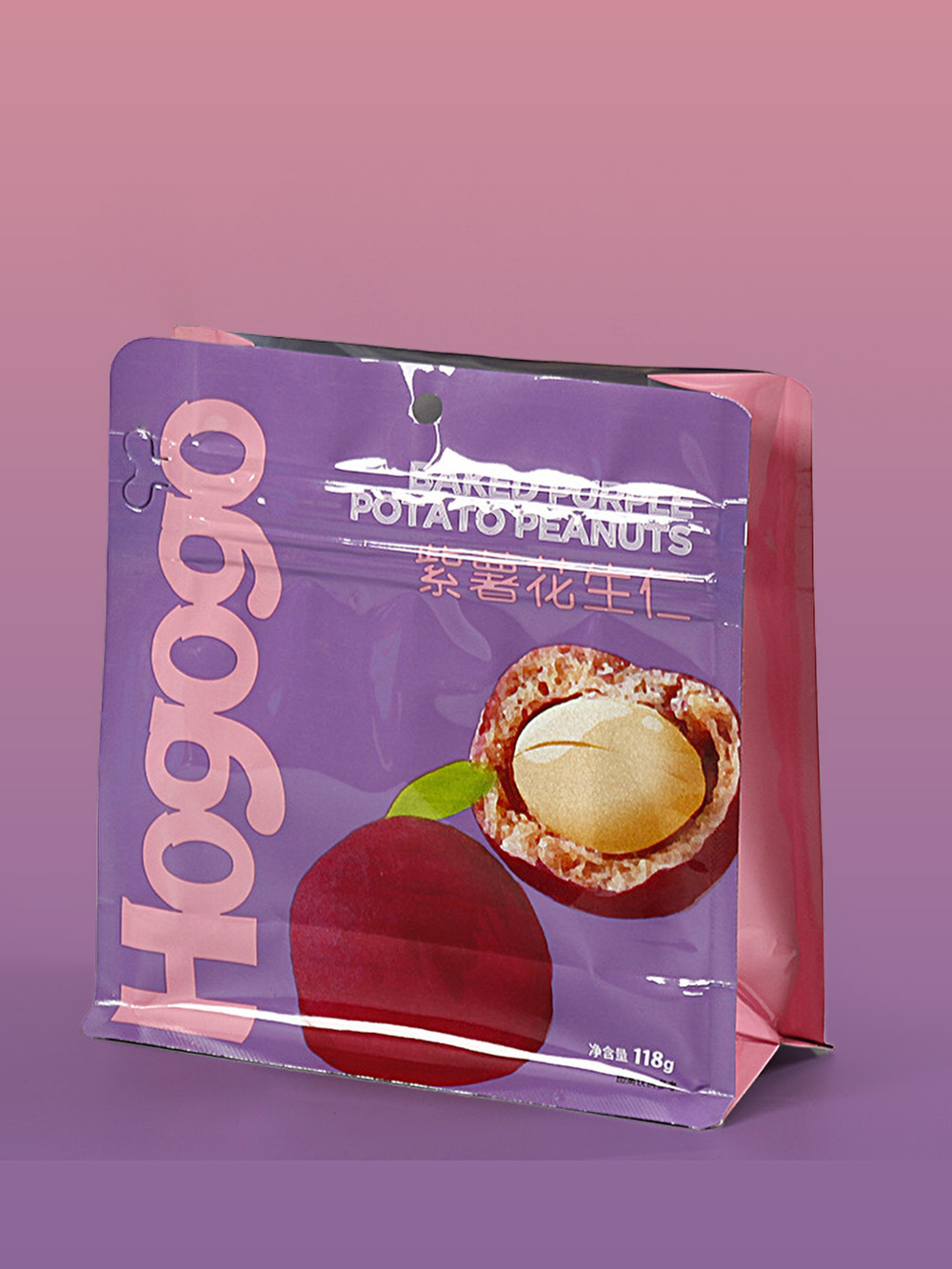Custom nuts and dried fruit packaging bags box bottom pouch