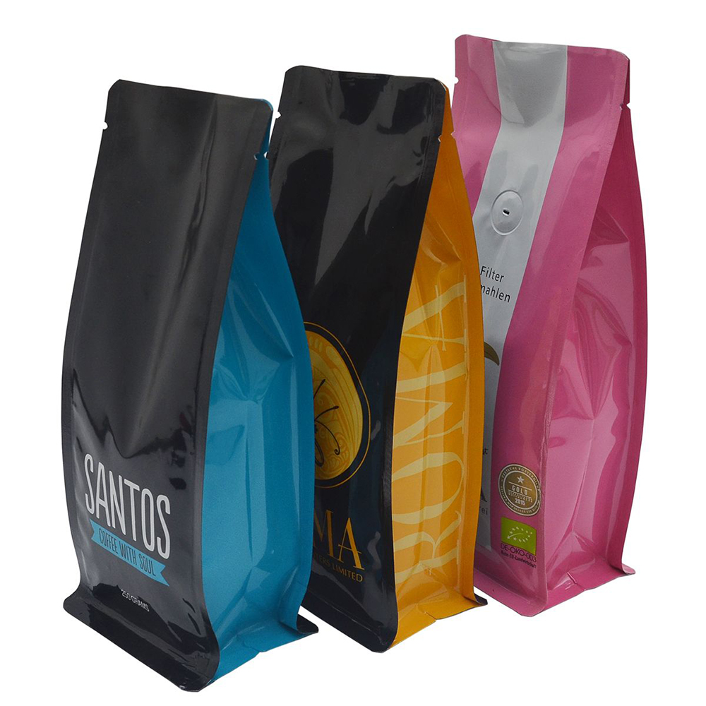 Side Seal Coffee Bag Quad Seal Pouch Packaging Supplier