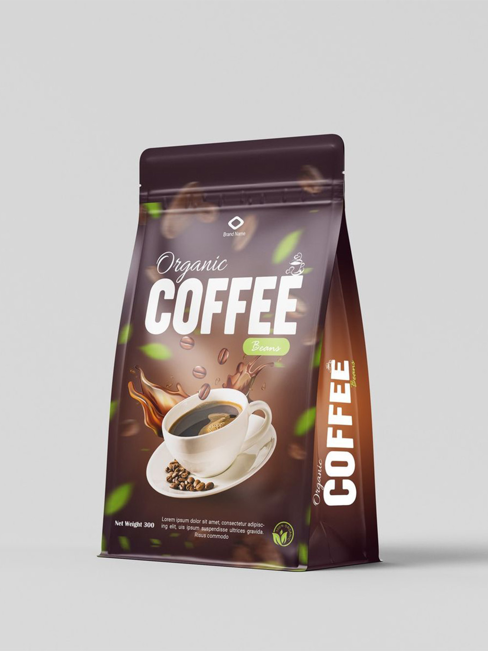 Side Seal Coffee Bag Quad Seal Pouch Packaging Supplier