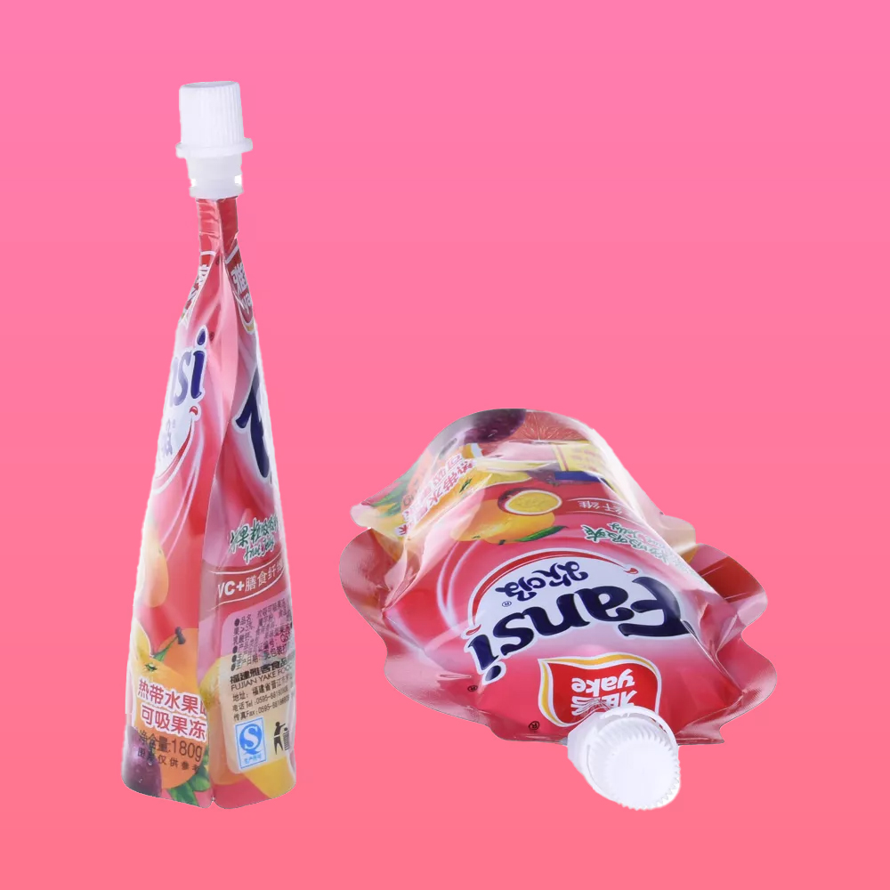 Custom spouted stand-up barrier pouches for liquid juice jelly packaging
