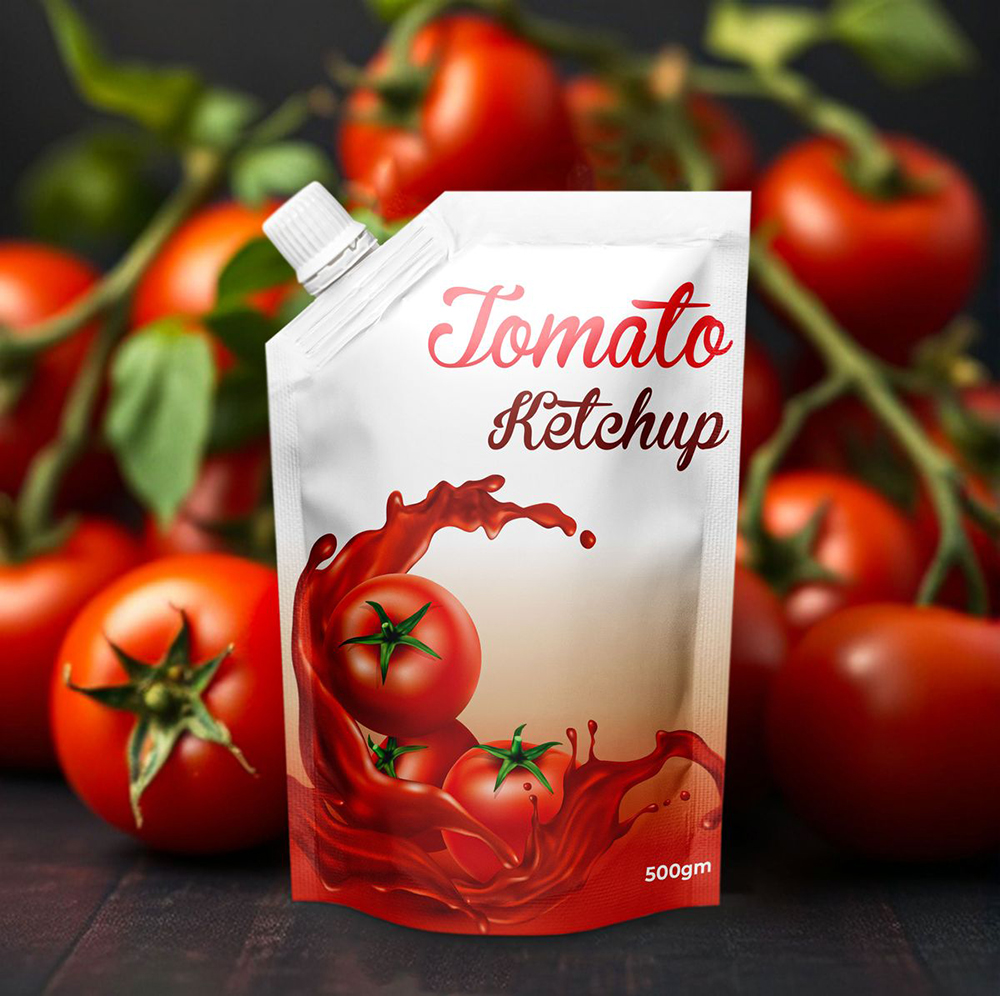 Ketchup Spout Packaging Pouches