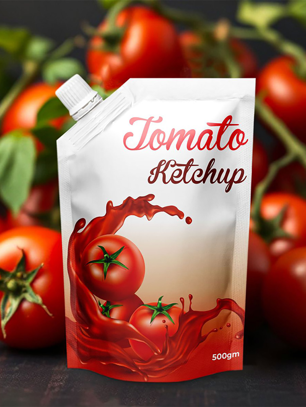 Ketchup Spout Packaging Pouches