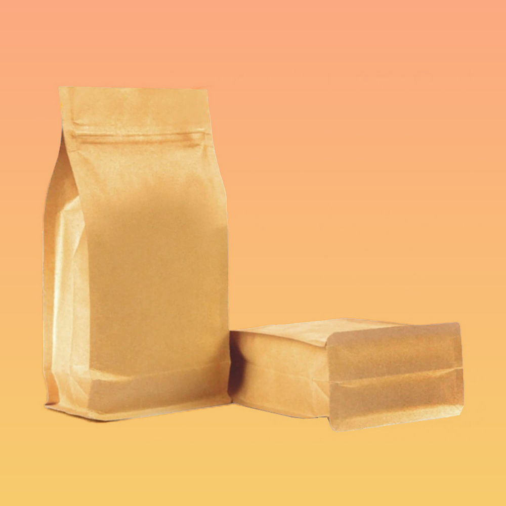 Brown Kraft Paper Flat Bottom Pouch EU Compliant Packaging Wholesale