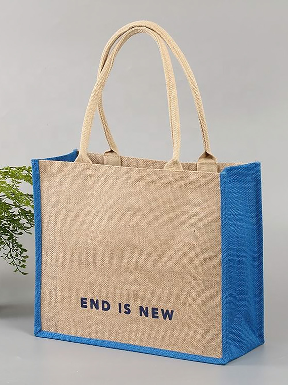 Printed jute shopping bag for grocery use