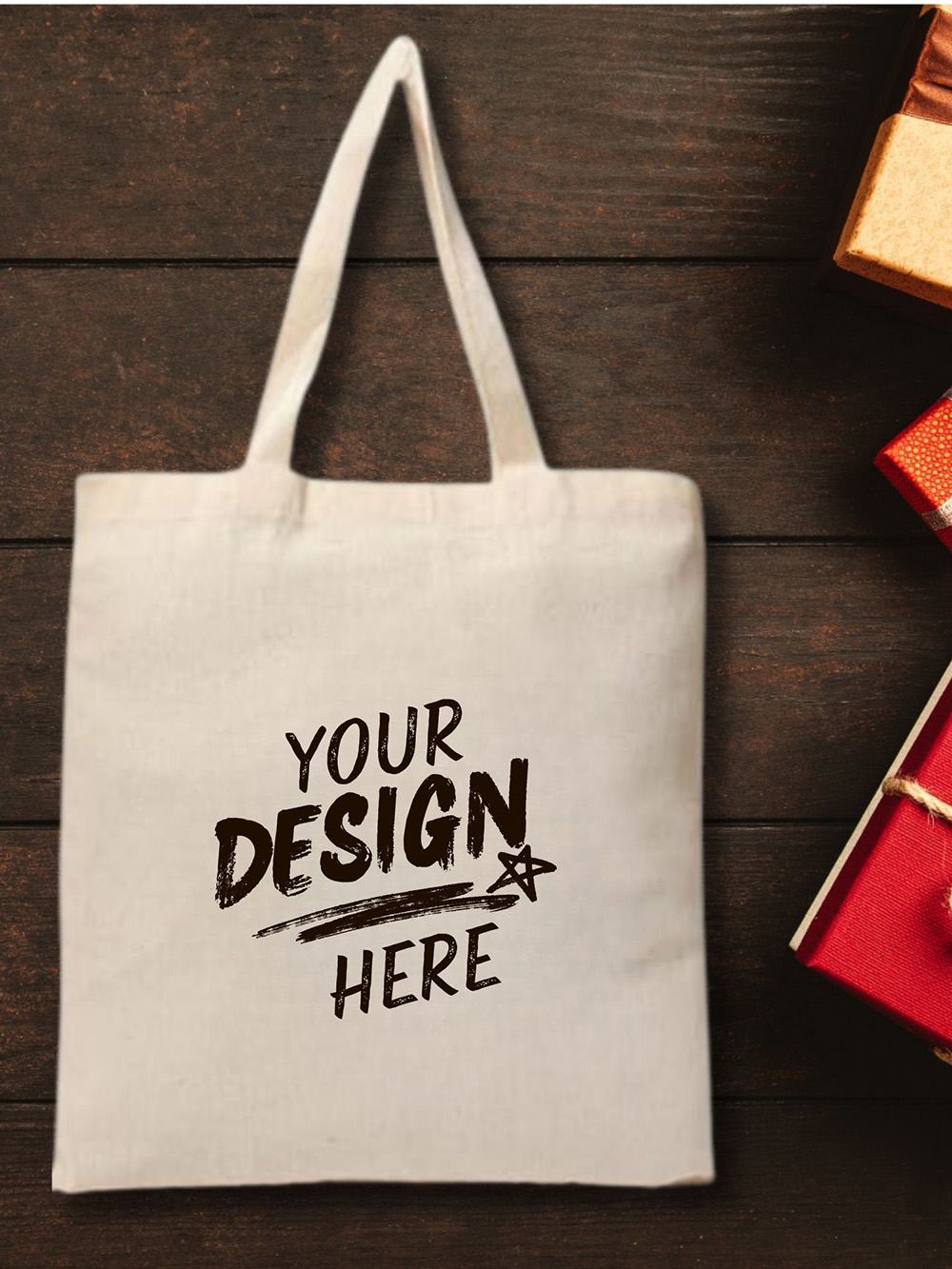 Printed jute shopping bag for grocery use
