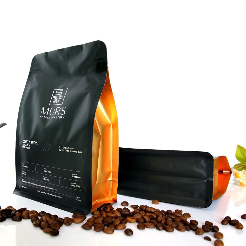 Custom Flat Bottom Coffee Bag