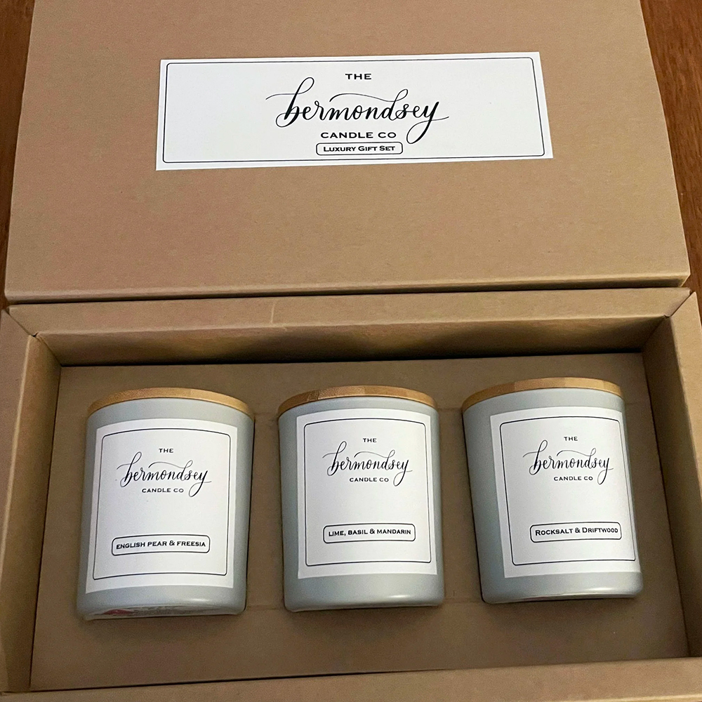 custom duo trio candle gift box with inserts