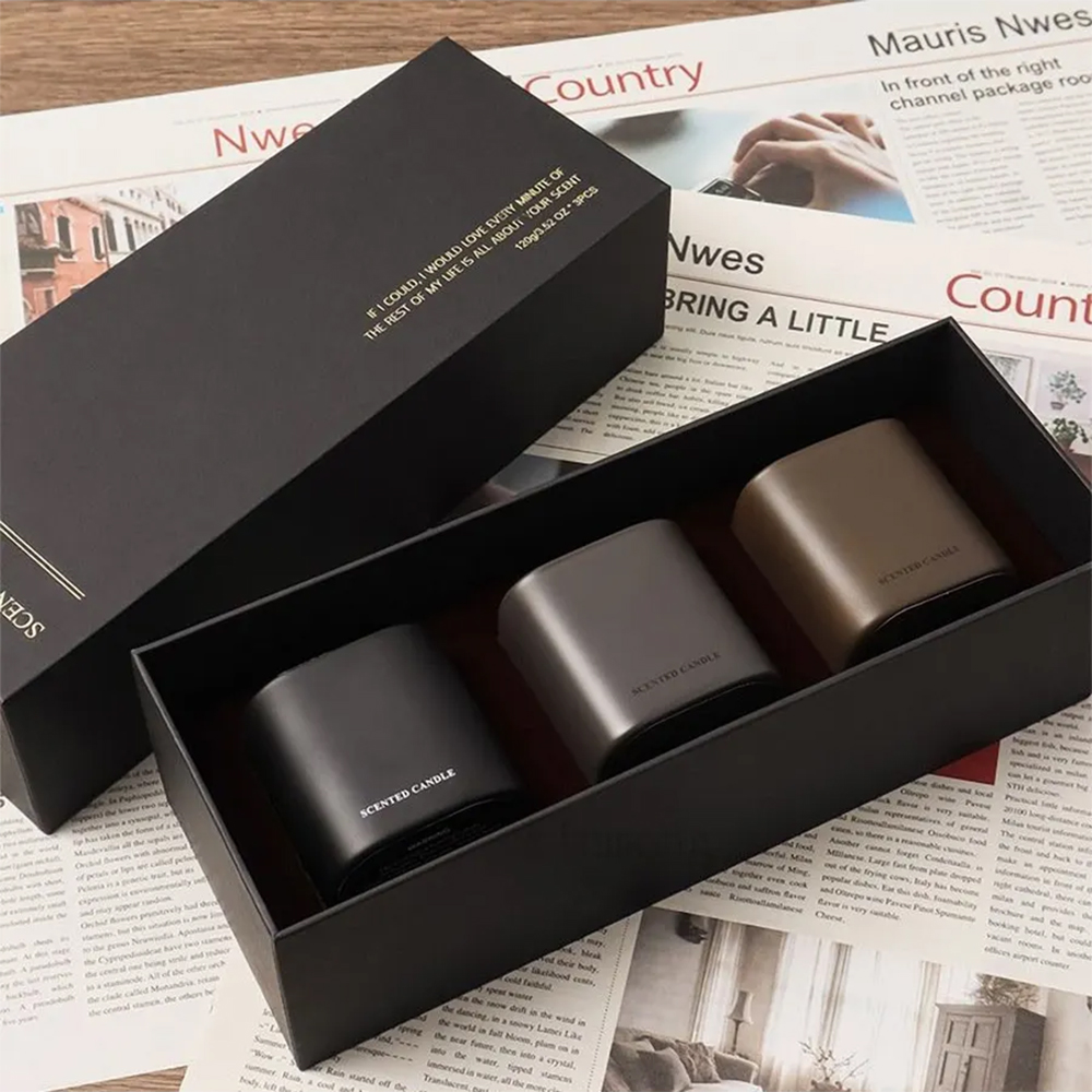 custom duo trio candle gift box with inserts