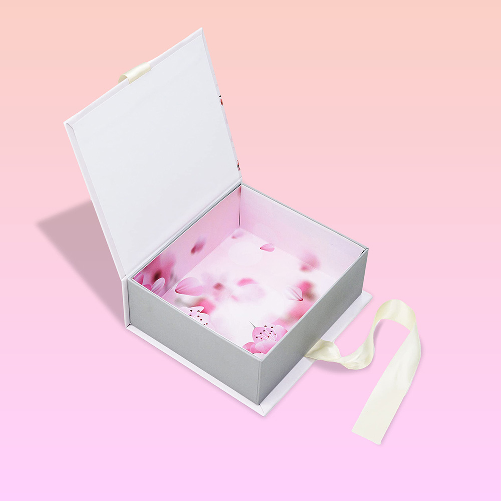Luxury Ribbon Rigid Packaging Box with Bow