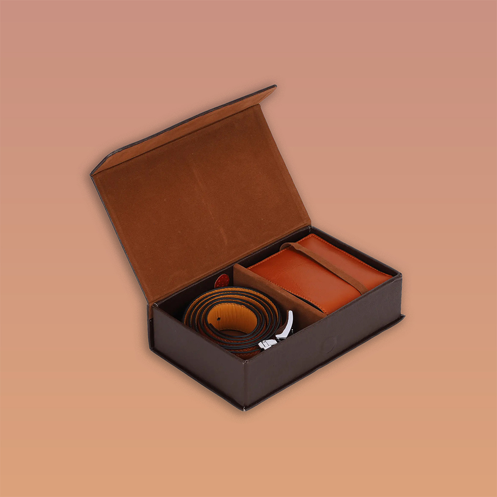 custom faux leather rigid box with durable design