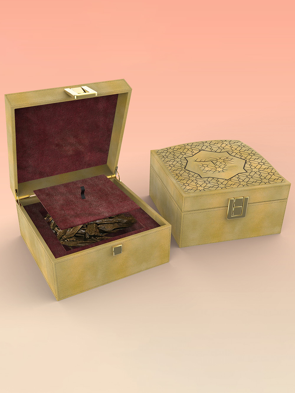 decorative faux leather rigid box with premium look