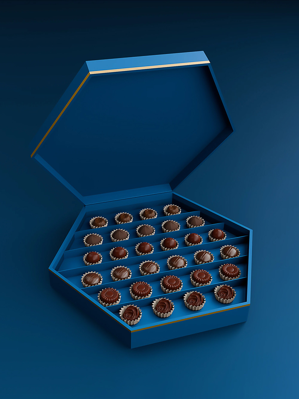 Durable hinged rigid packaging box for luxury items