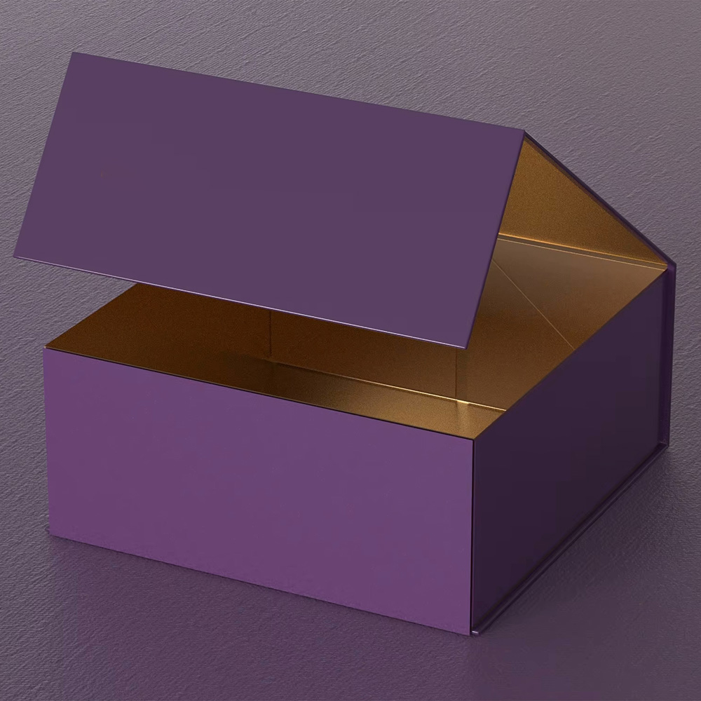 Premium hinged lid rigid box with magnetic closure