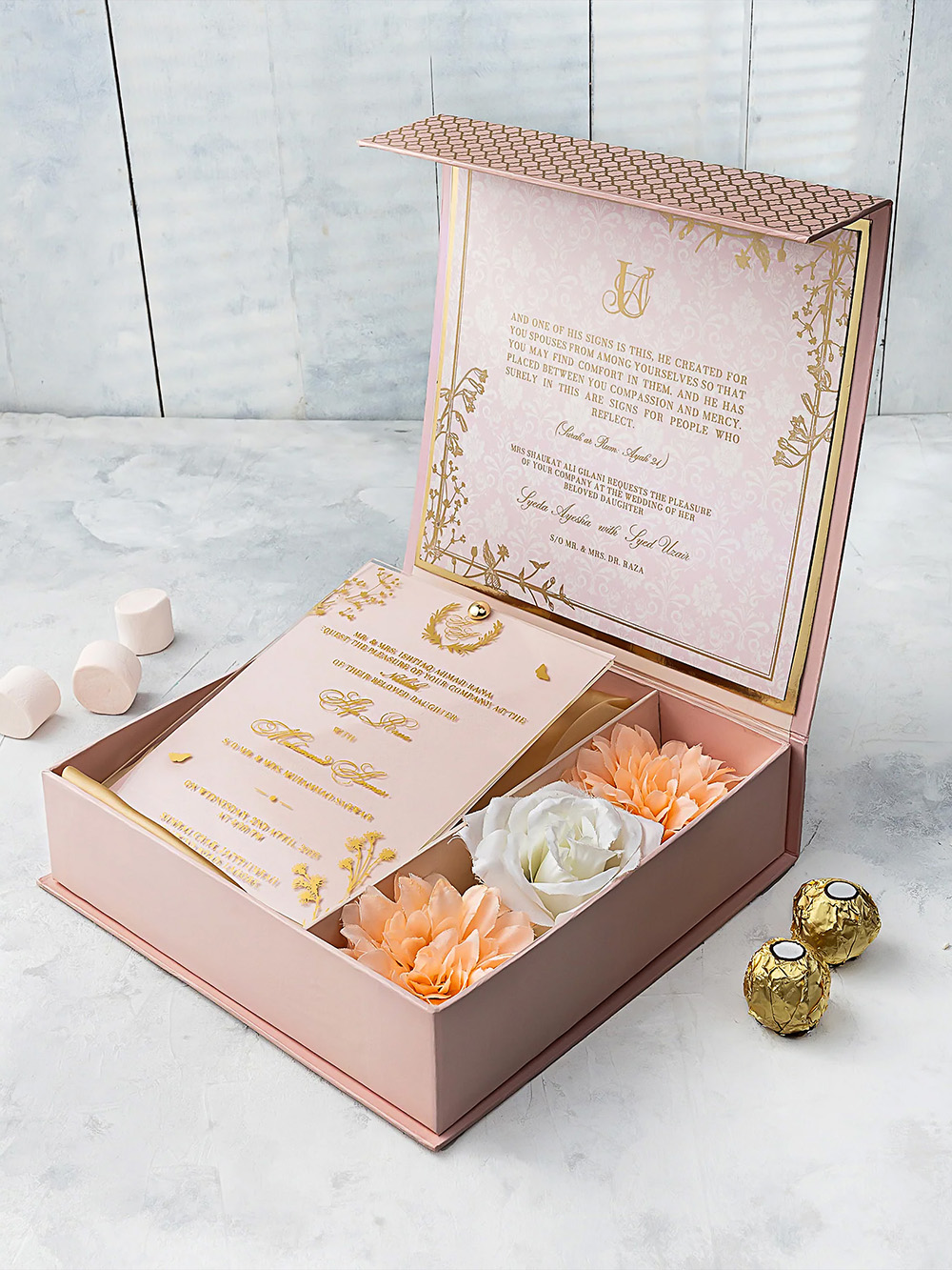 Premium rigid box designed for invitation cards packaging