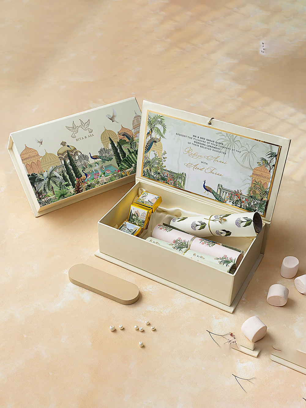 Premium rigid box designed for invitation cards packaging