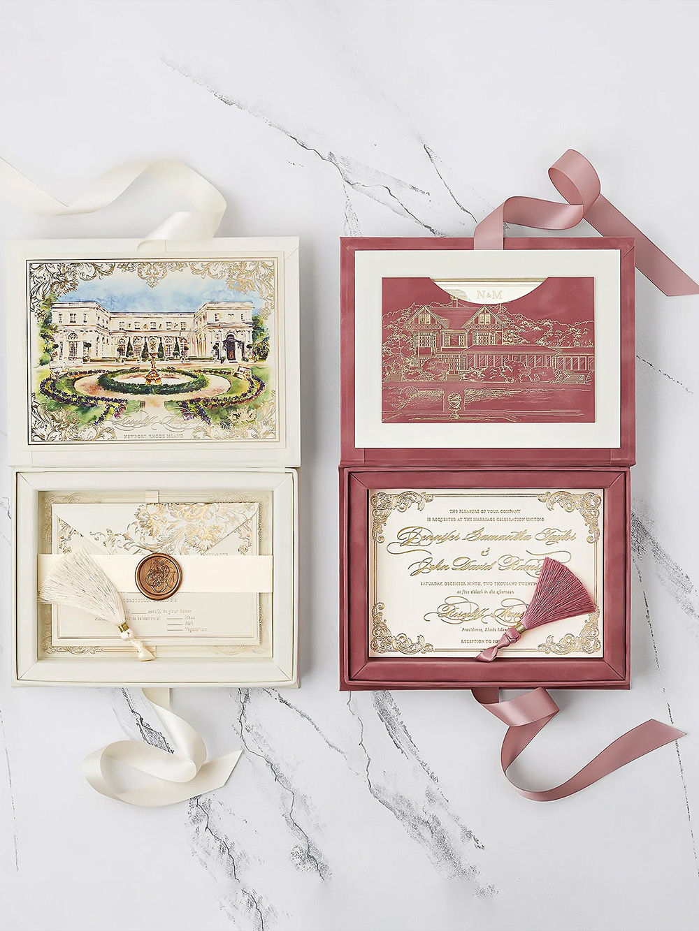 Premium rigid box designed for invitation cards packaging