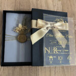 Custom invitation rigid box with elegant presentation style