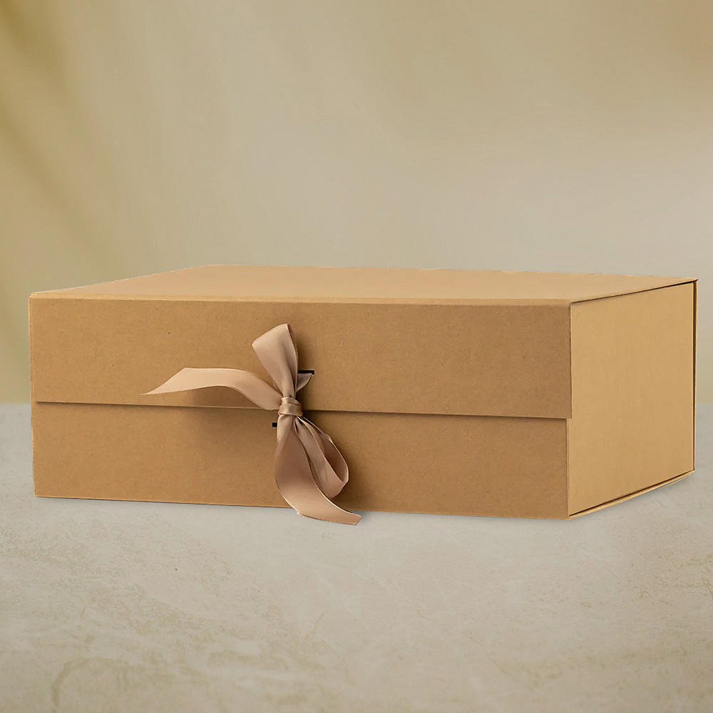 Strong kraft rigid box for elegant product presentation