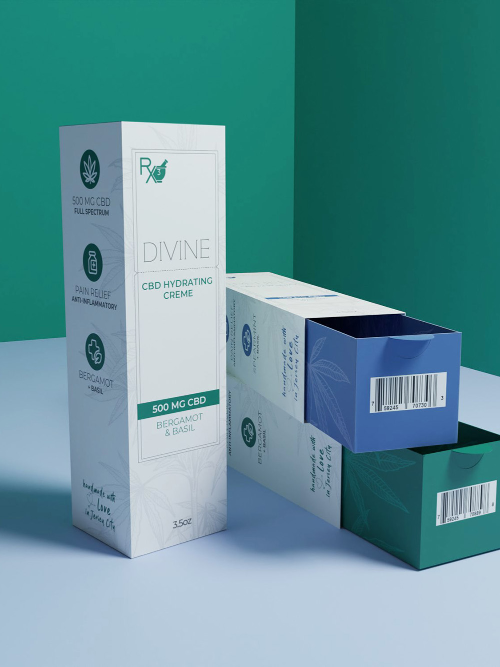 Modern Hemp Oil Dropper Bottle Boxes