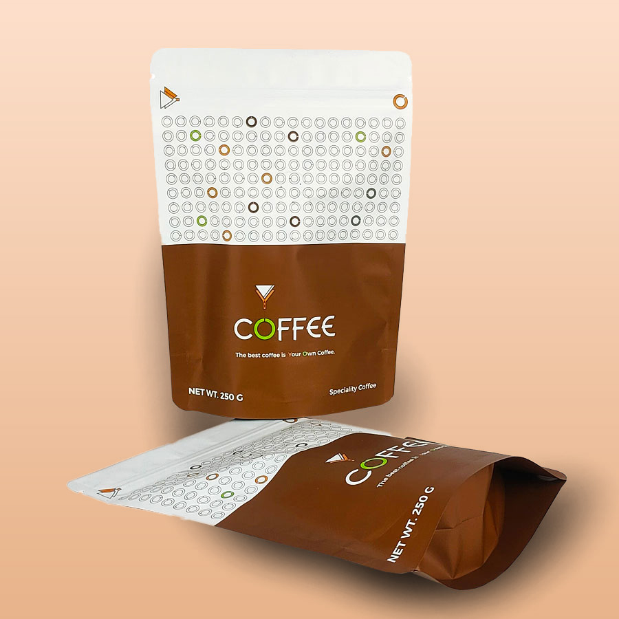 Premium coffee stand up zipper pouches with strong barrier