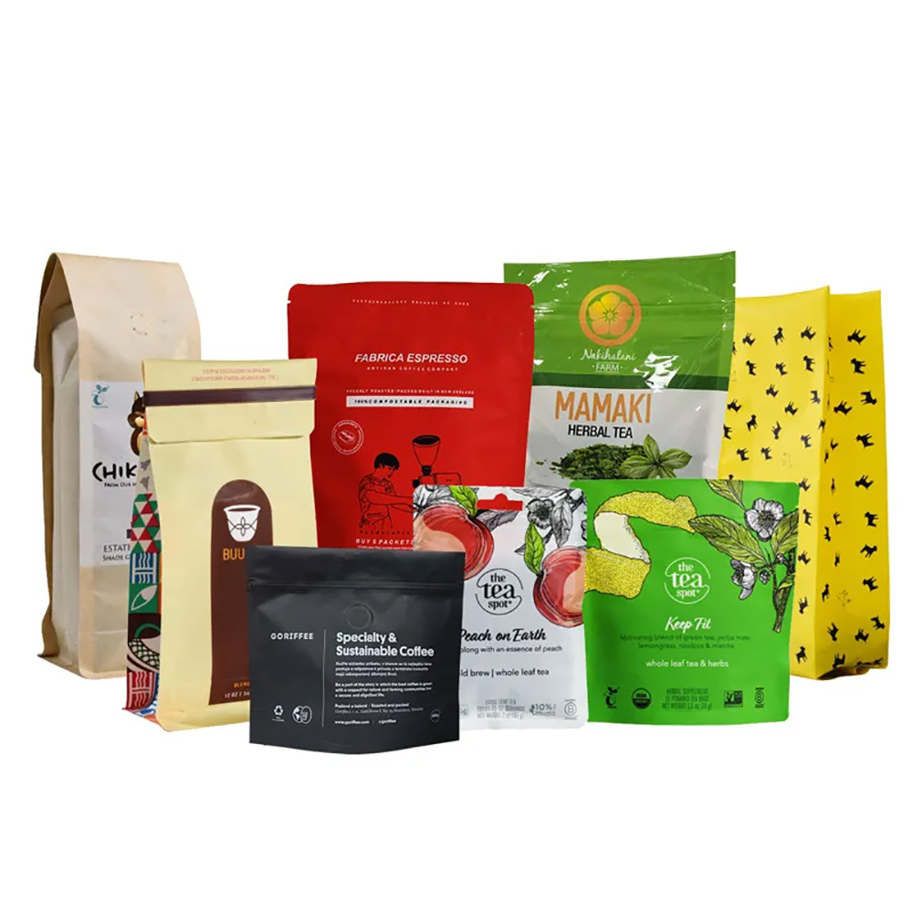 Premium coffee stand up zipper pouches with strong barrier