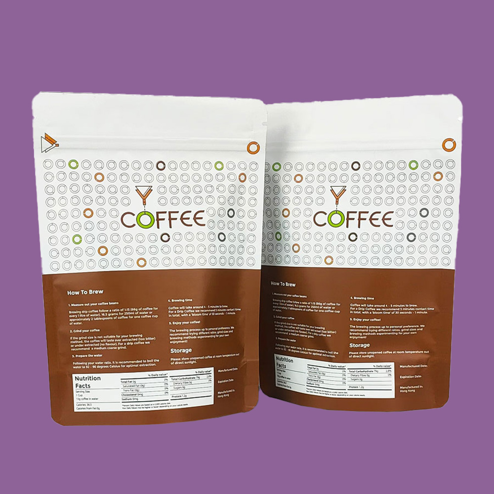 Premium coffee stand up zipper pouches with strong barrier