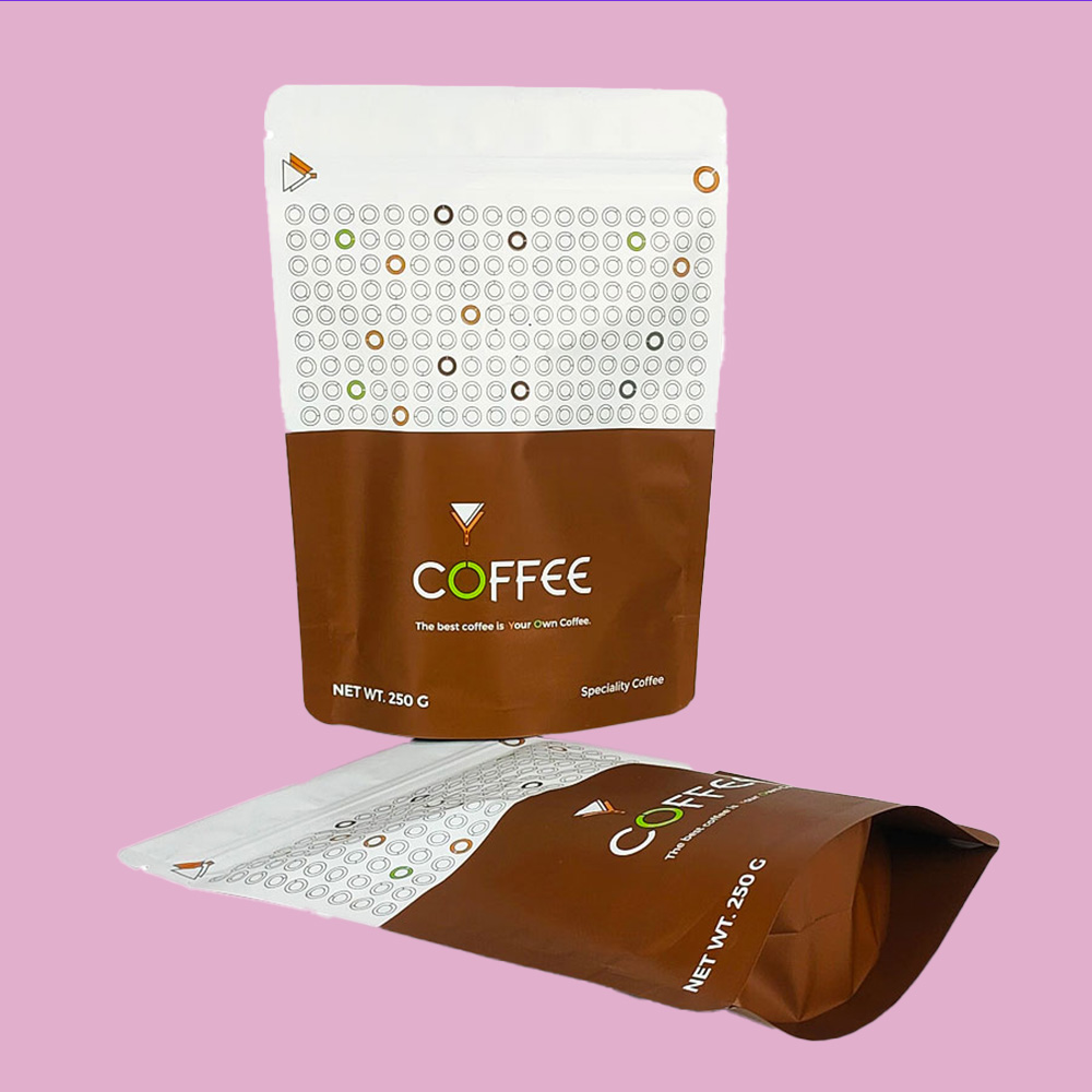 Premium coffee stand up zipper pouches with strong barrier