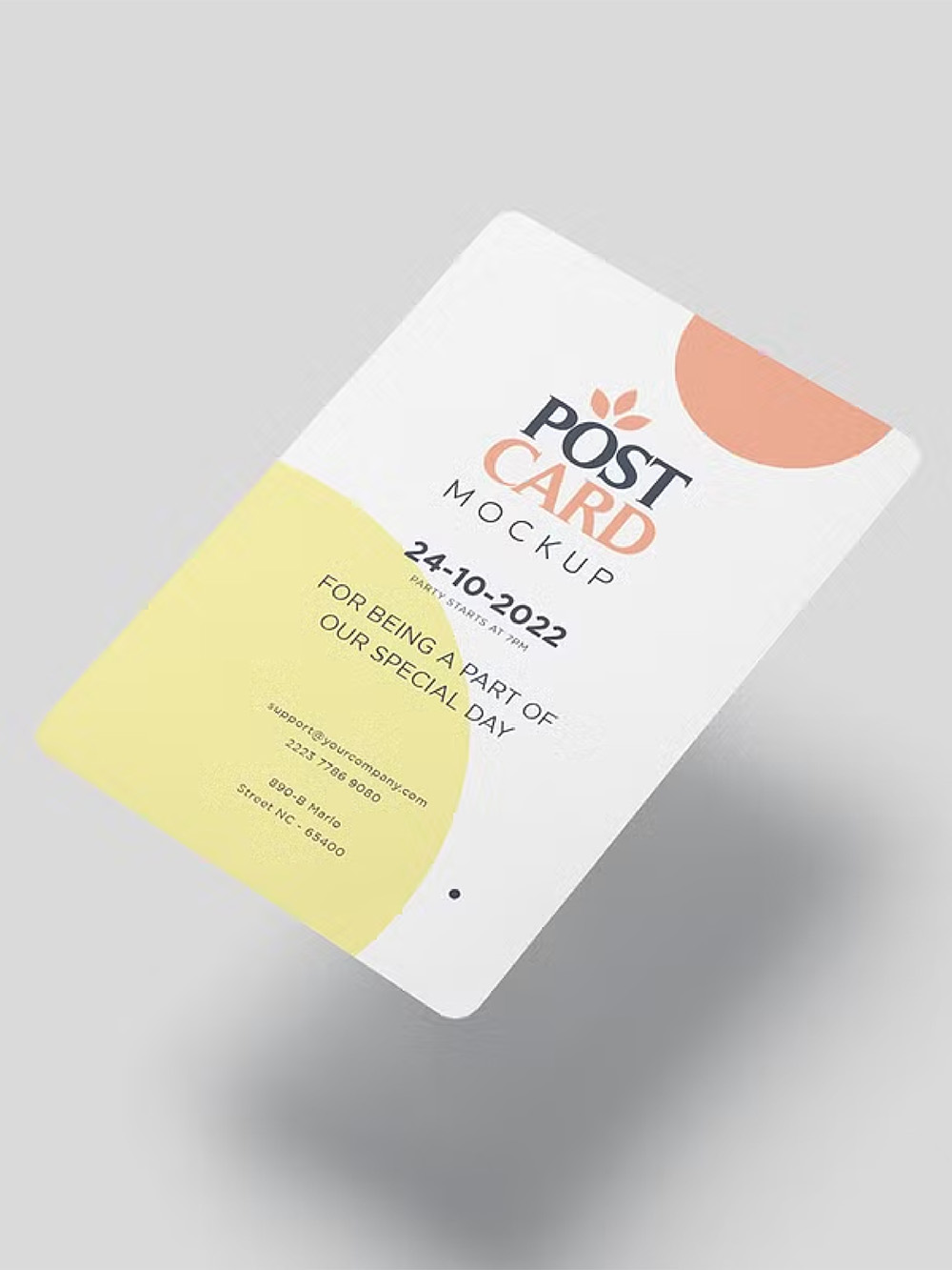 High-quality postcard with rounded edges for mailing