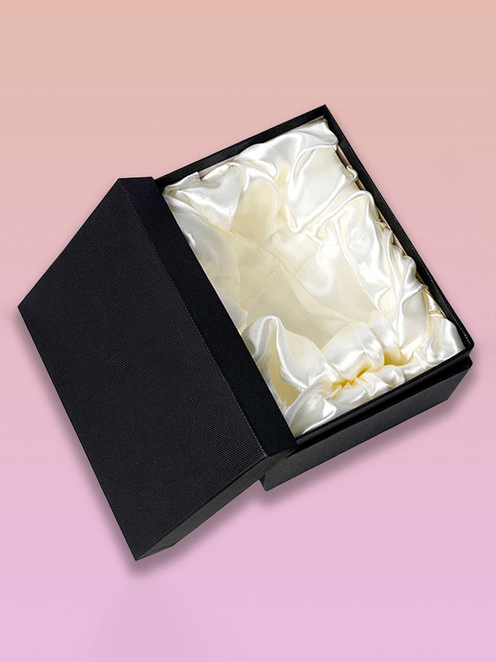 Elegant satin lined rigid packaging box for high-end items