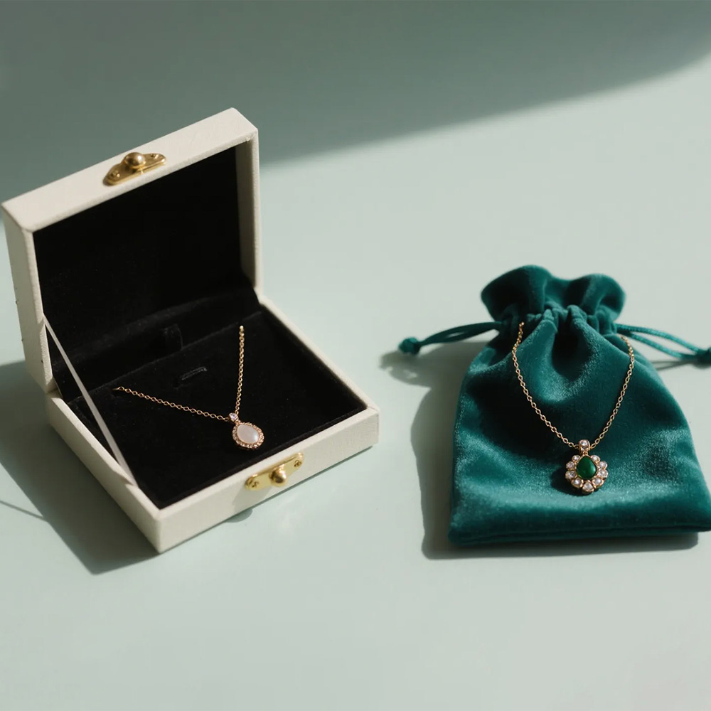 Custom satin lined rigid box with elegant interior finish