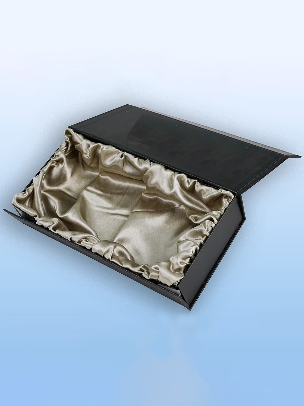 Elegant satin lined rigid packaging box for high-end items