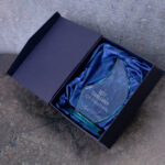 Custom satin lined rigid box with elegant interior finish