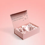 Custom satin lined rigid box with elegant interior finish