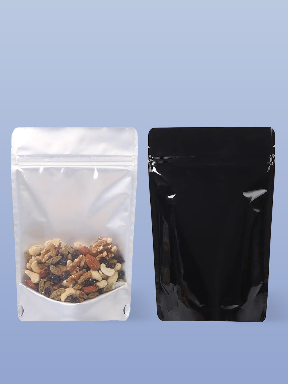 Stand Up Pouches With Window, Zipper and Euro Slot