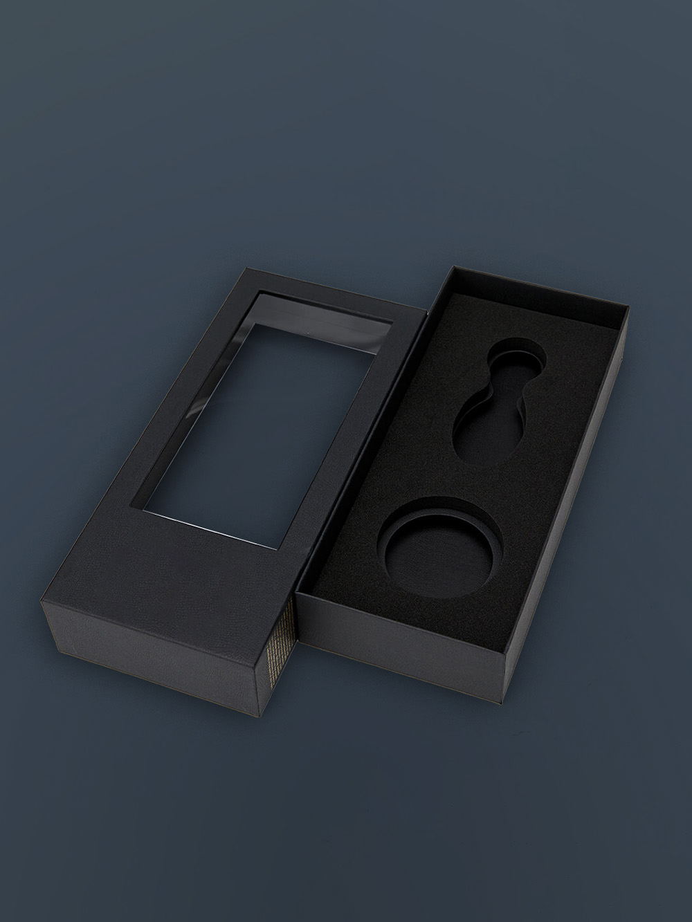 Stylish window rigid box for showcasing luxury products