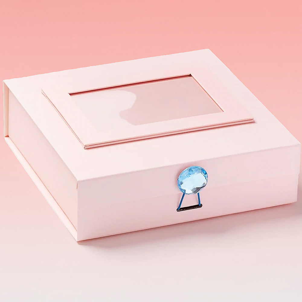 Custom window rigid box with clear product visibility