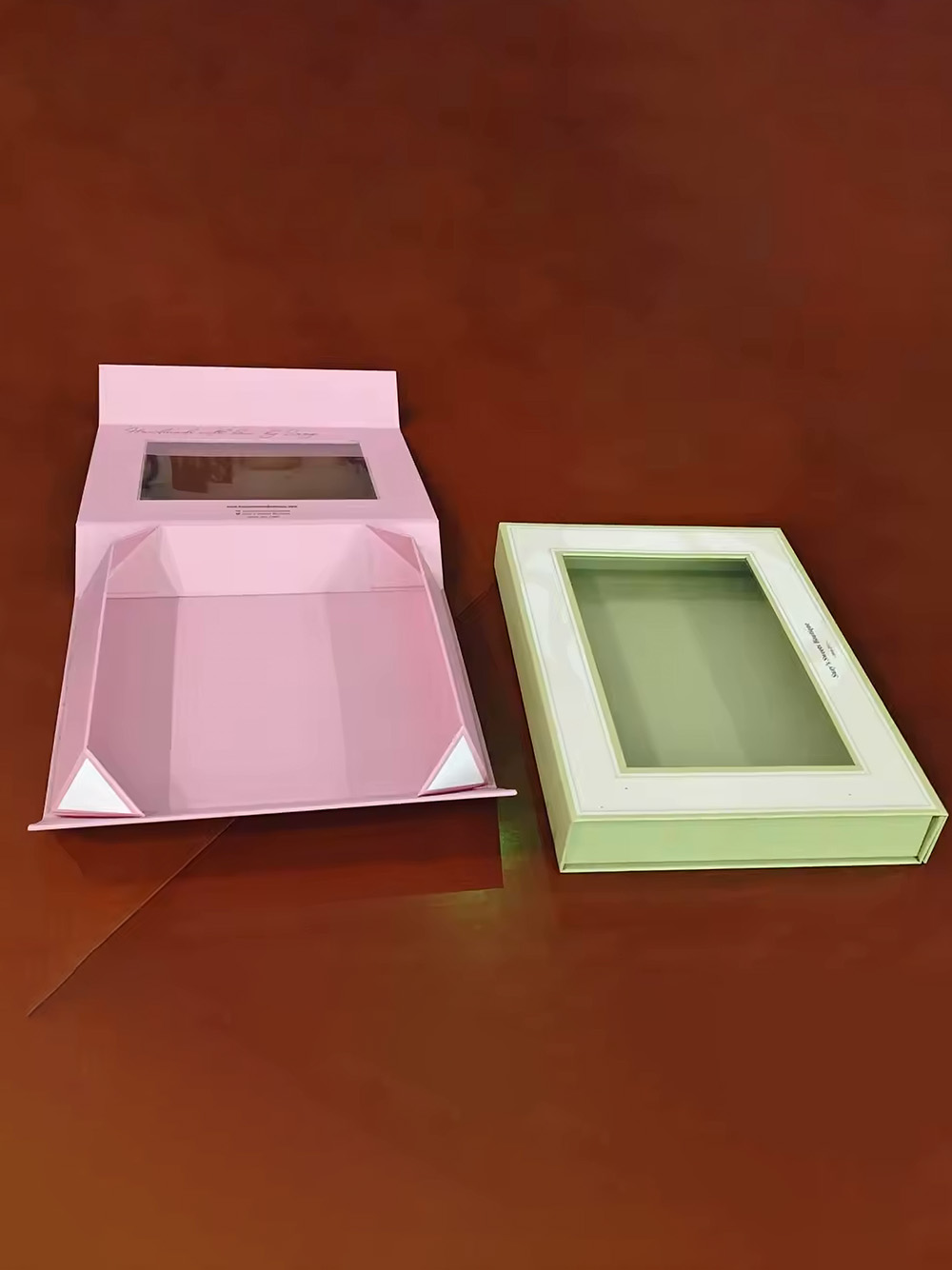 Stylish window rigid box for showcasing luxury products