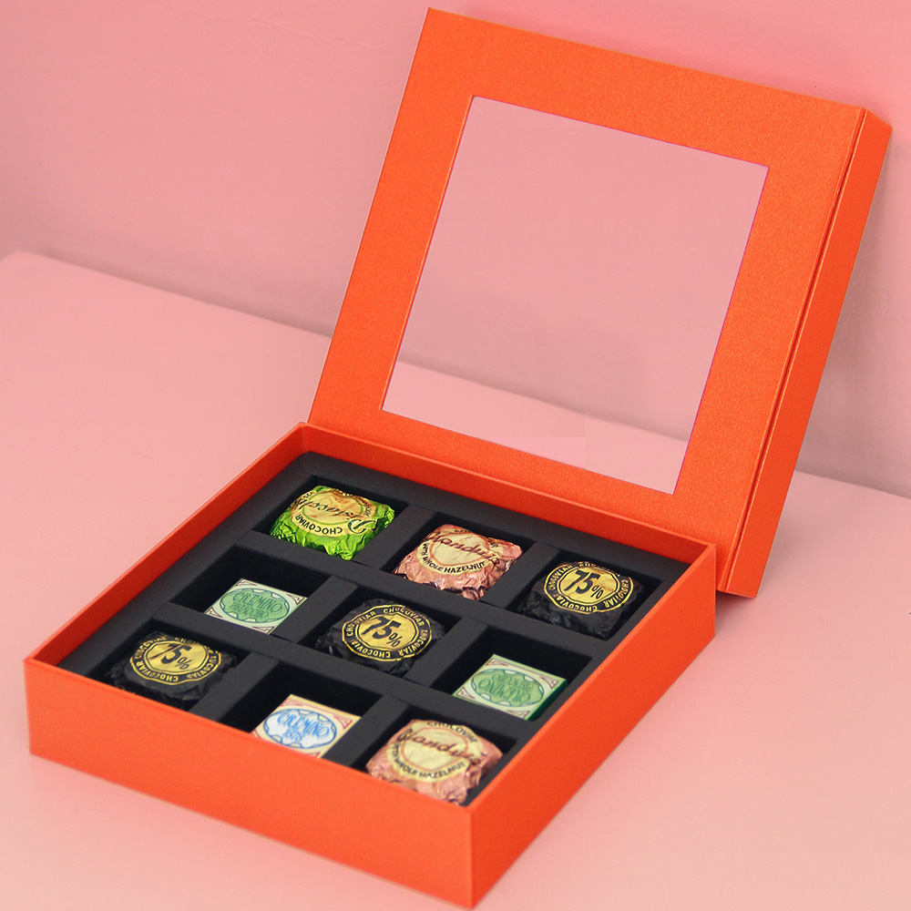 Custom window rigid box with clear product visibility