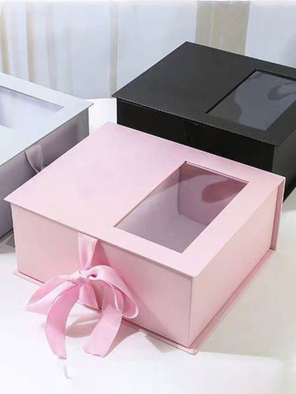 Stylish window rigid box for showcasing luxury products