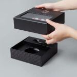 Luxury rigid box with window cutout for retail display