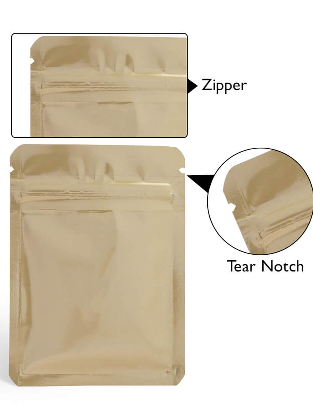 Three Side Seal Zipper Food Pouches