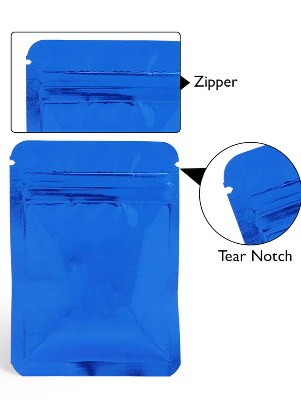 Three Side Seal Zipper Food Pouches