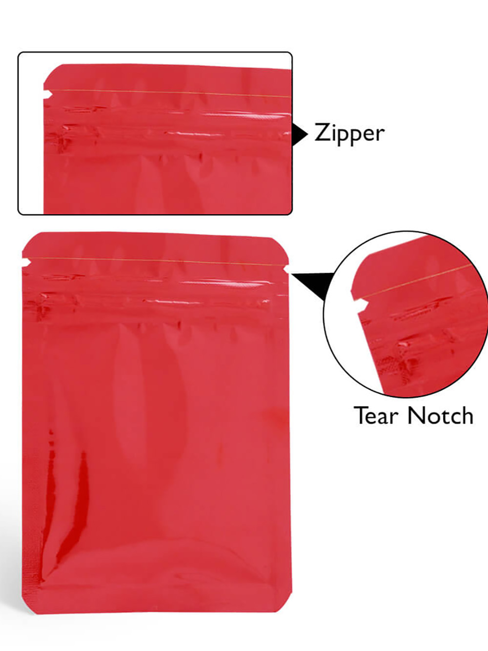 Three Side Seal Zipper Food Pouches